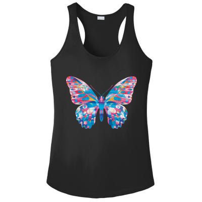 Wavy Colorful Butterfly Illustration  Ladies PosiCharge Competitor Racerback Tank