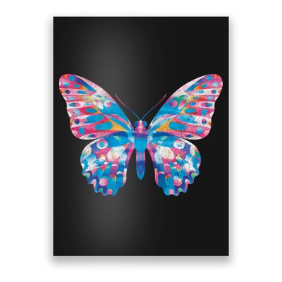 Wavy Colorful Butterfly Illustration  Poster
