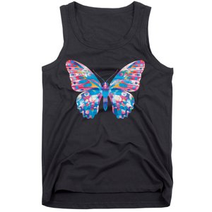 Wavy Colorful Butterfly Illustration  Tank Top