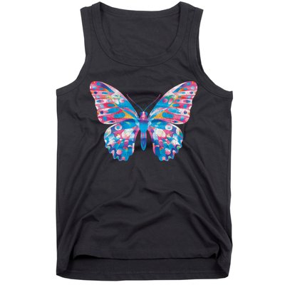 Wavy Colorful Butterfly Illustration  Tank Top