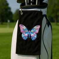 Wavy Colorful Butterfly Illustration  Golf Towel