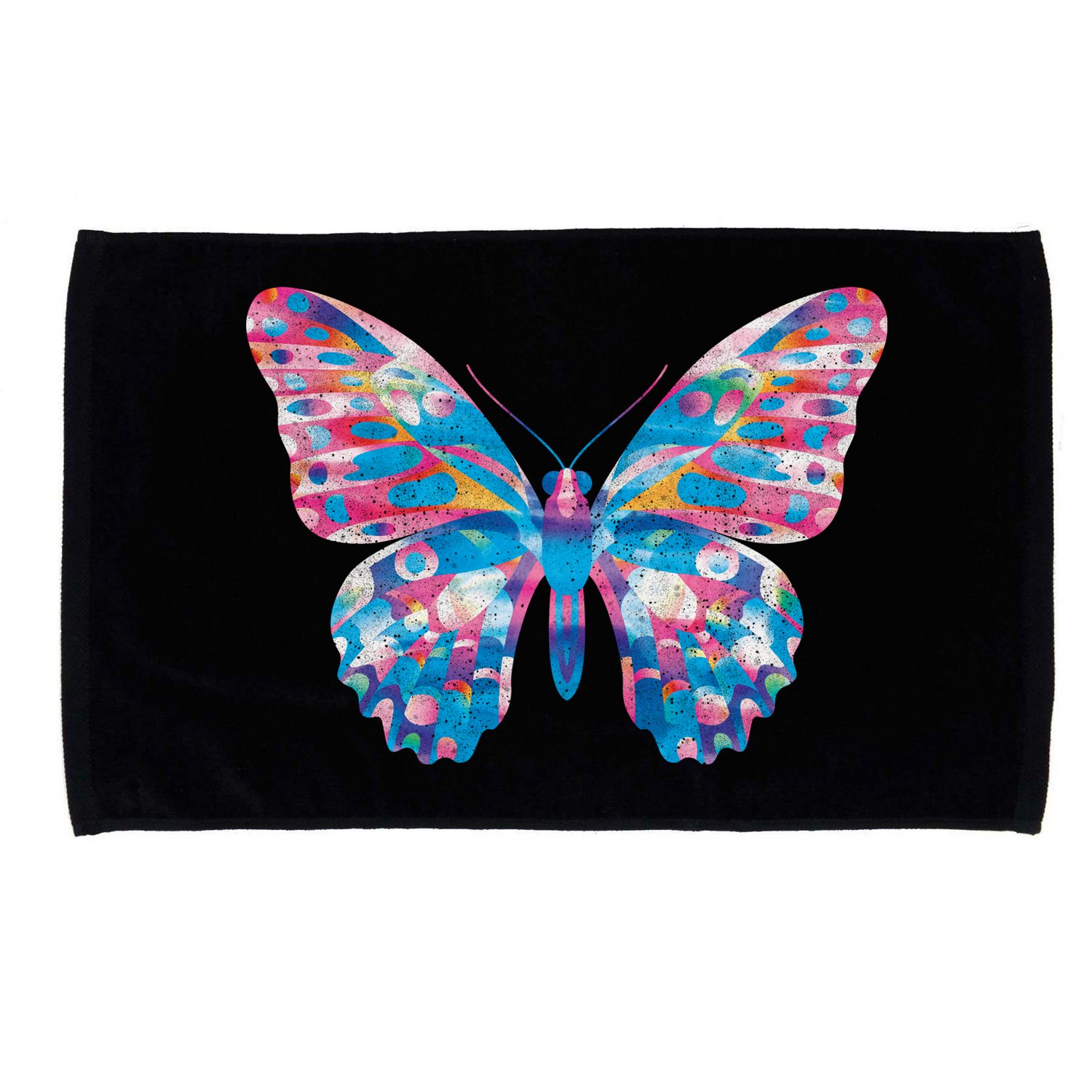 Wavy Colorful Butterfly Illustration  Microfiber Hand Towel
