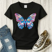 Wavy Colorful Butterfly Illustration  Womens T-Shirt