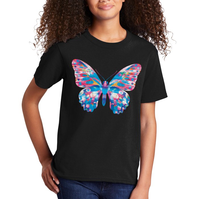 Wavy Colorful Butterfly Illustration  Kids T-Shirt