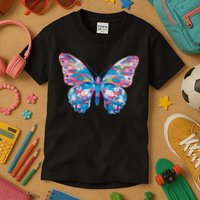 Wavy Colorful Butterfly Illustration  Kids T-Shirt