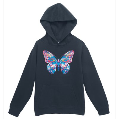 Wavy Colorful Butterfly Illustration  Urban Pullover Hoodie