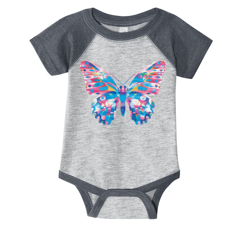 Wavy Colorful Butterfly Illustration  Infant Baby Jersey Bodysuit