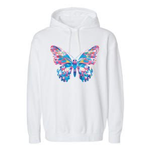 Wavy Colorful Butterfly Illustration  Garment-Dyed Fleece Hoodie