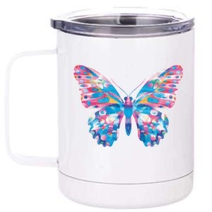 Wavy Colorful Butterfly Illustration  12 oz Stainless Steel Tumbler Cup