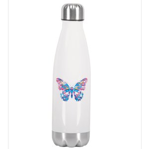 Wavy Colorful Butterfly Illustration  Stainless Steel Insulated Water Bottle