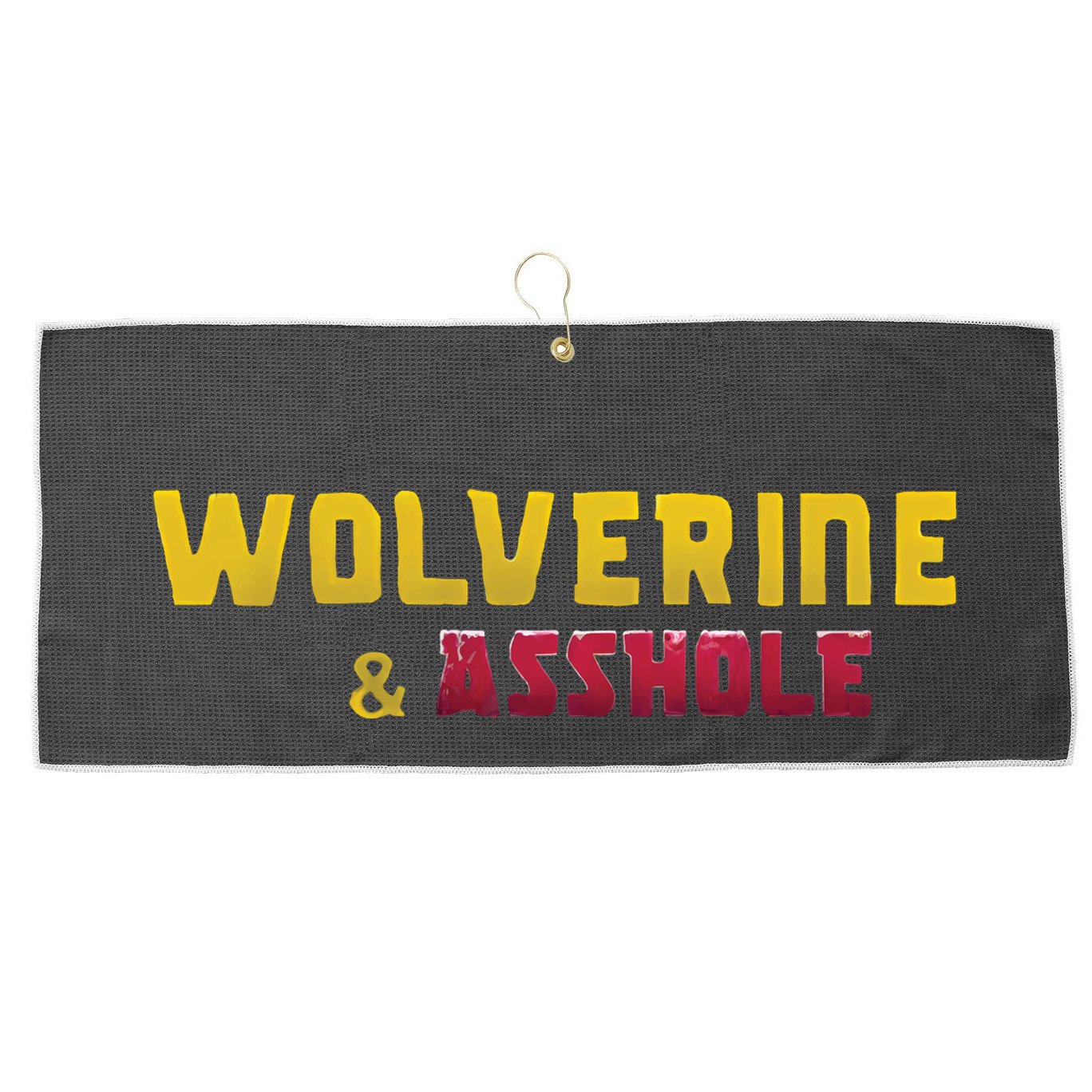Wolverine Asshole Large Microfiber Waffle Golf Towel