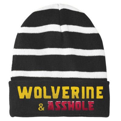 Wolverine Asshole Striped Beanie with Solid Band