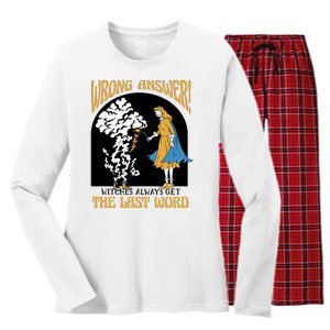 Wrong Answer Witches Always Get The Last Word Women's Long Sleeve Flannel Pajama Set 