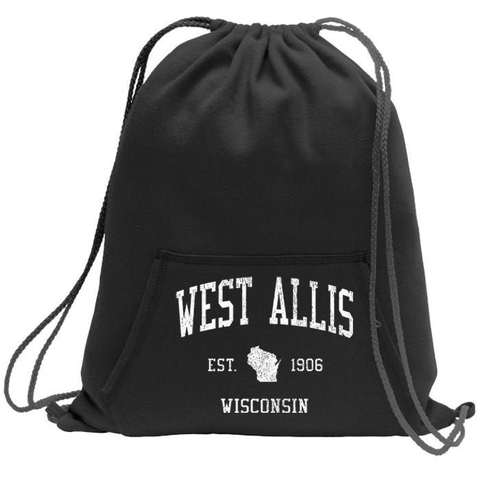 West Allis Wi Vintage Athletic Sports Sweatshirt Cinch Pack Bag