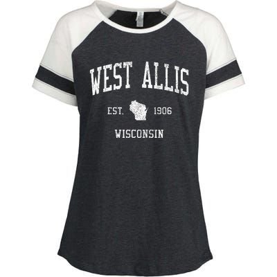 West Allis Wi Vintage Athletic Sports Enza Ladies Jersey Colorblock Tee