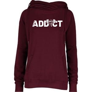 Weightlifting Addict Womens Funnel Neck Pullover Hood