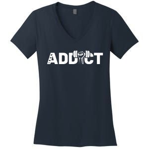 Weightlifting Addict Women's V-Neck T-Shirt