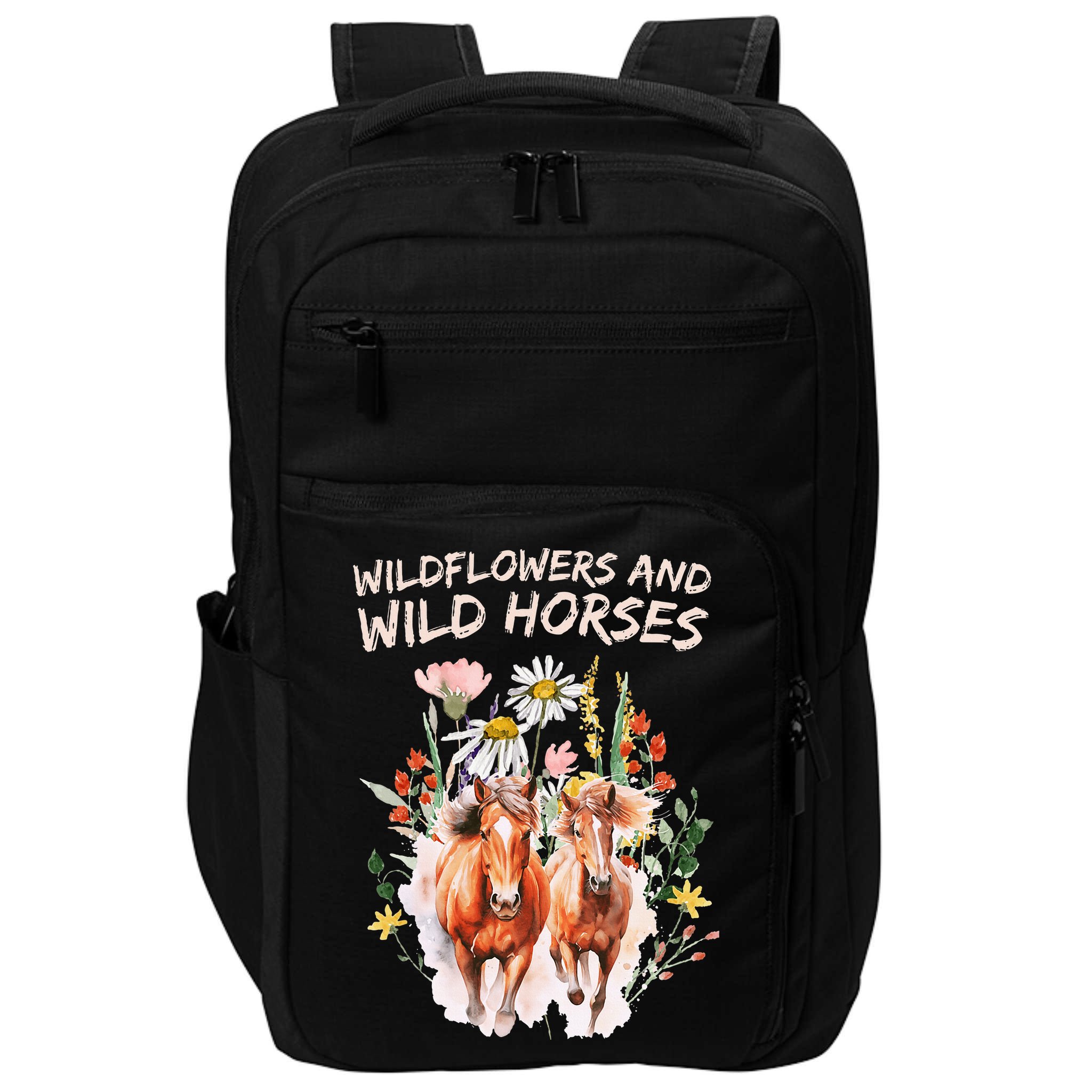 Wildflowers and Wild Horses Nature Beauty Country Outdoors Impact Tech Backpack