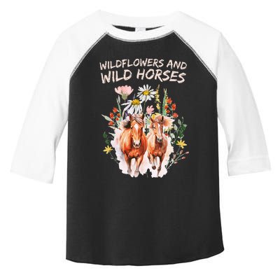 Wildflowers and Wild Horses Nature Beauty Country Outdoors Toddler Fine Jersey T-Shirt