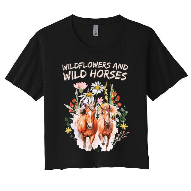 Wildflowers and Wild Horses Nature Beauty Country Outdoors Crop Top