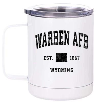 Warren Afb Wyoming Wy Vintage Athletic 12 oz Stainless Steel Tumbler Cup