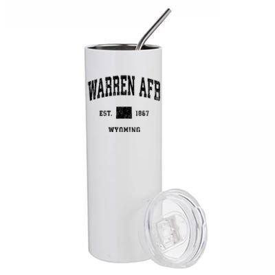 Warren Afb Wyoming Wy Vintage Athletic Stainless Steel Tumbler