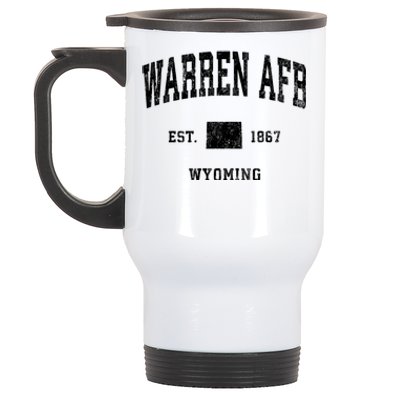 Warren Afb Wyoming Wy Vintage Athletic Stainless Steel Travel Mug