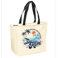 Wind And Waves Obey Him Christian Jesus Beach Bible Verse Zip Tote Bag