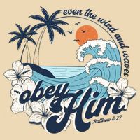 Wind And Waves Obey Him Christian Jesus Beach Bible Verse Zip Tote Bag
