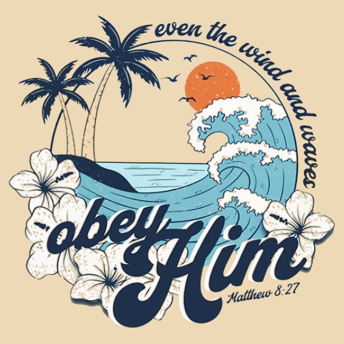 Wind And Waves Obey Him Christian Jesus Beach Bible Verse Zip Tote Bag