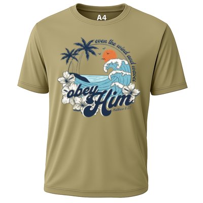 Wind And Waves Obey Him Christian Jesus Beach Bible Verse Performance Shirt