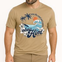 Wind And Waves Obey Him Christian Jesus Beach Bible Verse Cooling Performance Crew T-Shirt