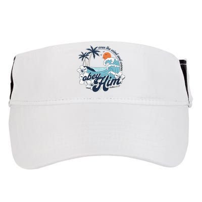 Wind And Waves Obey Him Christian Jesus Beach Bible Verse Adult Drive Performance Visor