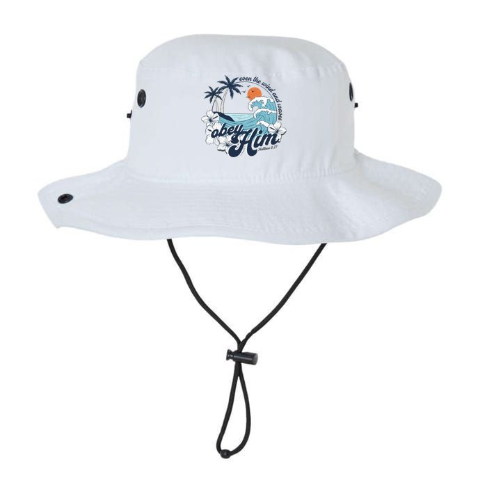 Wind And Waves Obey Him Christian Jesus Beach Bible Verse Bucket Hat
