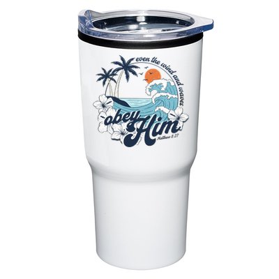 Wind And Waves Obey Him Christian Jesus Beach Bible Verse Tumbler