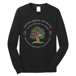 What A Wonderful World Tree Bloom Birds In Love Long Sleeve Shirt