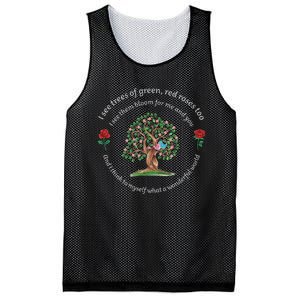 What A Wonderful World Tree Bloom Birds In Love Mesh Reversible Basketball Jersey Tank