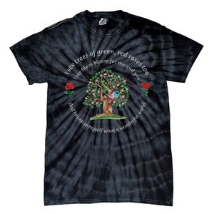 What A Wonderful World Tree Bloom Birds In Love Tie-Dye T-Shirt