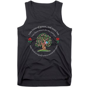 What A Wonderful World Tree Bloom Birds In Love Tank Top