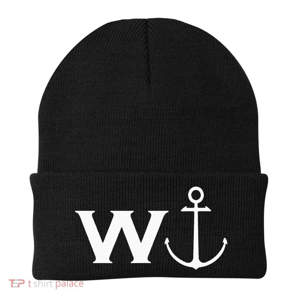 W Anchor Wanker Funny Sailing Boating  Knit Cap Winter Beanie