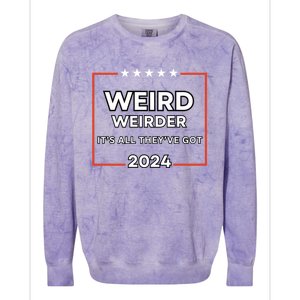 Weird And Weirder 2024! Trump And Jd Vance Are Weird! Meaningful Gift Colorblast Crewneck Sweatshirt