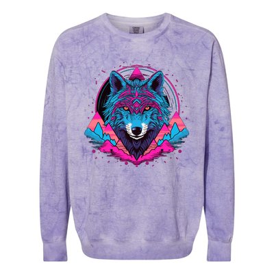 Wolf And Wolves Colorblast Crewneck Sweatshirt