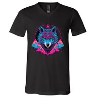 Wolf And Wolves V-Neck T-Shirt