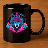 Wolf And Wolves 11oz C Handle Ceramic Mug