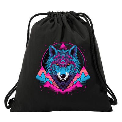 Wolf And Wolves Drawstring Bag