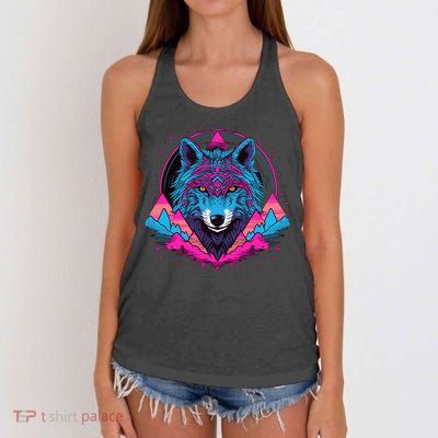 Wolf And Wolves Women's Knotted Racerback Tank