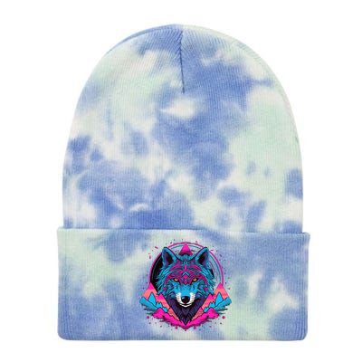 Wolf And Wolves Tie Dye 12in Knit Beanie