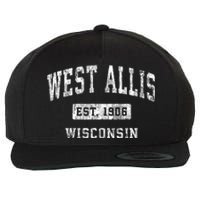 West Allis Wisconsin Wi Vintage Established Sports Wool Snapback Cap