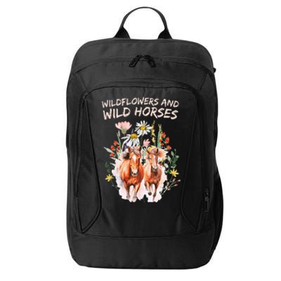 Wildflowers And Wild Horses Nature Beauty Country City Backpack