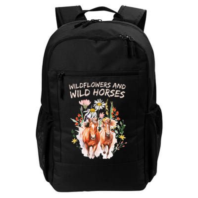 Wildflowers And Wild Horses Nature Beauty Country Daily Commute Backpack